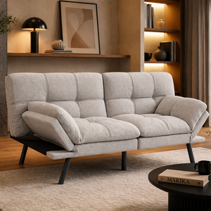 Makika Schlafsofa 3-Sitzer Schlafcouch Paul verstellbar mit Schlaffunktion in Grau