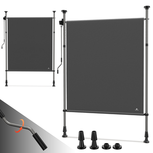 Strattore Ausziehbare Klemmmarkise / Senkrechtmarkise h�henverstellbar 100 x 310 cm - Anthrazit