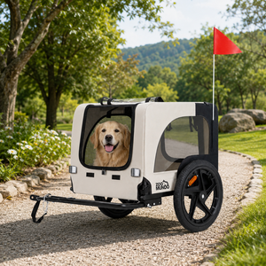 zoomundo Hundeanh�nger Fahrradanh�nger f�r Hunde Jacky - in Beige/Schwarz