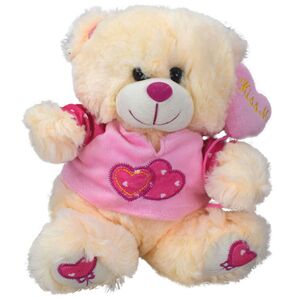 Teddy mit Ballon und Herz pink Teddybr Plsch Kuscheltier Stofftier 26 cm