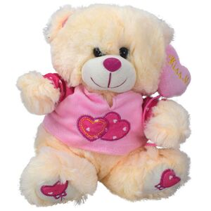 Teddy mit Ballon und Herz pink Teddyb�r Pl�sch Kuscheltier Stofftier 26 cm