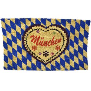 Kokos Fu�matte Schmutzfangmatte Kokosmatte Bayern Herz M�nchen ca. 75 x 45 cm