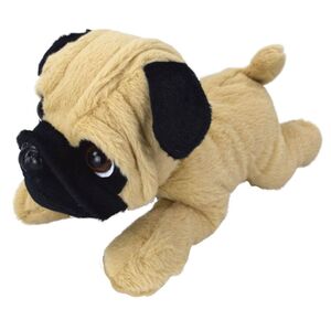 liegender Mops 29cm Pl�sch Pl�schfigur Kuscheltier Puppe