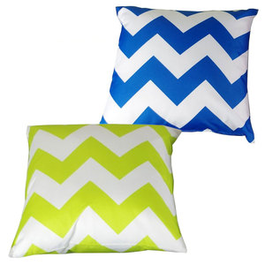 Outdoor Kissen 45x45cm Zierkissen Dekokissen blau o. gr�n wasserabweisend