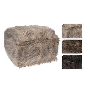 Sitzhocker in Nerzfelloptik Farbe whlbar Sitzkissen Hocker 50x26cm Sitzwrfel