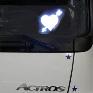 LED Herz Dekoration f�r LKW in wei� Beleuchtung 24V