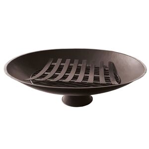 Feuerschale mit Holzlege Metall 50cm schwarz Feuerkorb Grill Feuerstelle Feuer