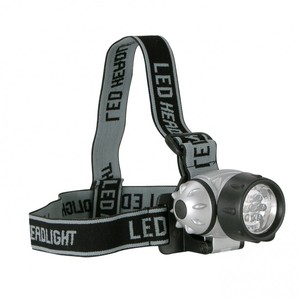 Grundig LED Stirnlampe 7LED 7x5cm silber einstellbar Kopflampe Kopfleuchte Lampe