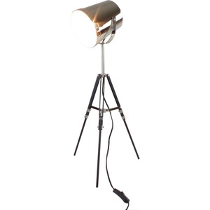 Grundig Tischlampe Stativlampe schwarz chrom 64cm Tripod Theater Spotleuchte
