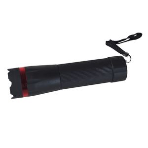 Taschenlampe LED 3in1 schwarz 60Lumen 1W Zoom Warnleuchtring Stablampe Handlampe