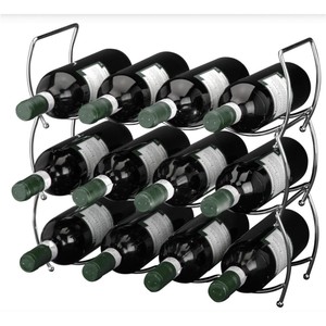 Flaschenregal chrom stapelbar 3tlg. 12 Flaschenhalter Flaschenst�nder 42x42cm