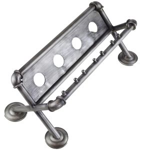 Weinregal Industriedesign 47x22cm Flaschenregal Flaschenhalter Metall 4 Flaschen