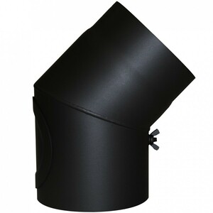 Ofenknie 150mm Bogen 45- mit T�r Senotherm schwarz