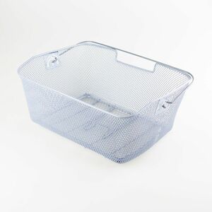 Fahrrad Korb hinten 41x30x17cm silber Trageb�gel Einkaufskorb Fahrradkorb
