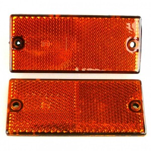 R�ckstrahler 90x40mm Reflektor orange Schraube Paar Katzenauge Seitenstrahler