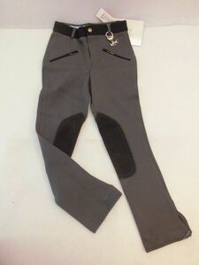 Kinder Reithose Kinderreithose Emilia Gr��e128 grau / schwarz