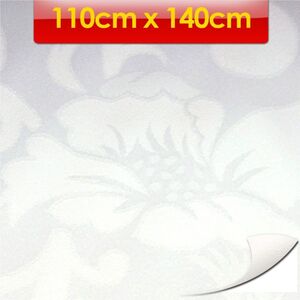 Tischdecke Damast 110x140cm wei� Vinylbeschichtung abwaschbar Tafeltuch