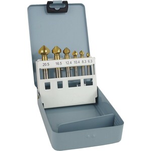 Kegelsenker HSS 6tlg. Satz 6,3-20,5mm Senker Kegelbohrer Versenker Entgrater