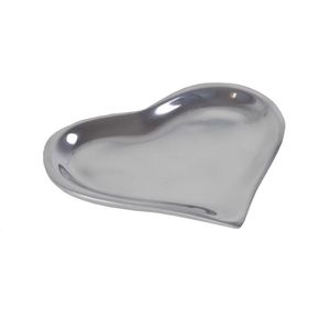Dekoschale Flatheart 10,5x9cm Aluminium Hochglanz poliert Herzschale Deko Herz