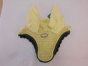 USG Fliegenhaube mit Ohrenschutz Beige Gr�n Vollblut oder Warmblut