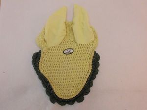 USG Fliegenhaube mit Ohrenschutz Beige Gr�n Vollblut oder Warmblut