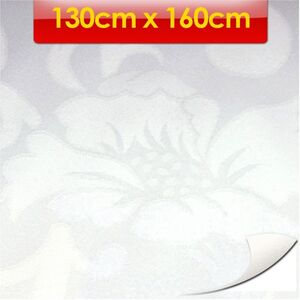 Tischdecke Damast 130x160cm wei� Vinylbeschichtung abwaschbar Tafeltuch