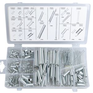 Federn Druckfedern Zugfedern 200tlg. Sortiment aus Federstahl verzinkt
