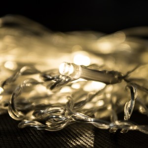 LED Lichterkette warmwei� 400er Weihnachten Kabel transparent innen & au�en