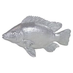 Dekofigur Fisch ca.15 x 26 cm silber Polyresin stehend maritime Fischfigur