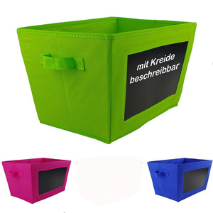Aufbewahrungsbox Faltbox 40x28x23cm 3 Farben Stoffkorb beschreibbares Kreidefeld