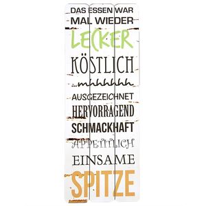 Wandbild Dekoschild 30x80cm Das Essen war Spruch MDF Holzbild Schild Wanddeko