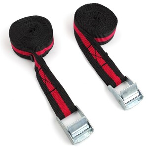 Spanngurt 25mm Gurte 2,5m Zurrgurt 2er Set Gep�ckgurt schwarz / rot