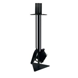 Kaminbesteck 3Teile aus Stahl in schwarz 60cm Kamingarnitur