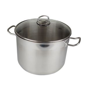 Universaltopf 10L Kochtopf mit Glasdeckel aus Edelstahl Suppentopf Edelstahltopf