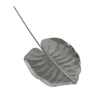 Dekoschale Blatt Aluminium poliert Reshan / Monstera Wandschmuck Dekoration