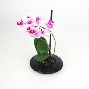 Orchidee Melaminschale Hhe 30cm wei rosa oder lila Kunststoff Dekopflanze