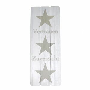 Holzschild  Vetrauen Zuversicht Stern MDF Dekoschild Schild Wanddeko Graut�ne