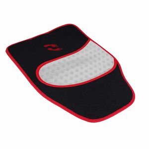 Fu�matten 4-tlg Autoteppich Alu-Look rot umrandet Textil Fu�raum Versch�nerung