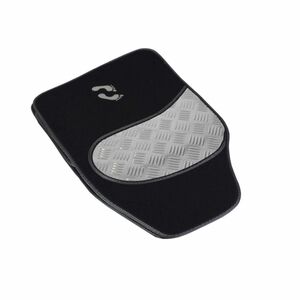 Fu�matten 4-tlg Autoteppich Alu-Look grau umrandet Textil Fu�raum Versch�nerung