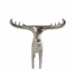 Elch Deko Skulptur Gunnar Figur Dekofigur Aluminium Alufigur Weihnachten Silber