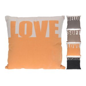 Kissen 45x45cm braun, schwarz, grau o. orange Dekokissen Aufdruck Kuschelkissen