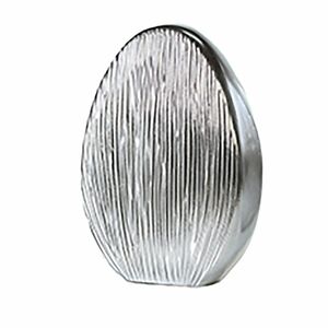 Dekofigur Ei Scratchy silber 26 x 18 x 8  Keramik Dekoei Deko Keramikfigur