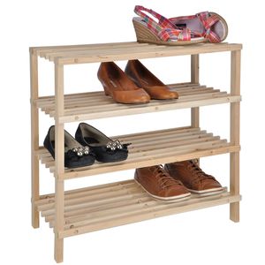 Holz Schuhregal 54x26x52cm 4 Ablagen Schuhablage Schuhst�nder steckbar
