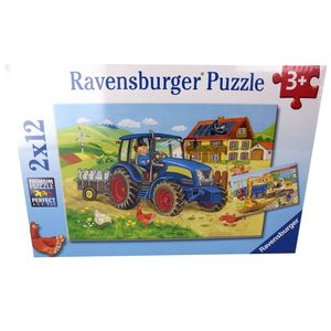 Ravensburger Kinderpuzzle Baustelle & Bauernhof 2x 12 Teile Puzzle ab 3 Jahren