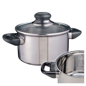 Universaltopf 16cm Kochtopf Sylt mit Glasdeckel aus Edelstahl Suppentopf 1,5L