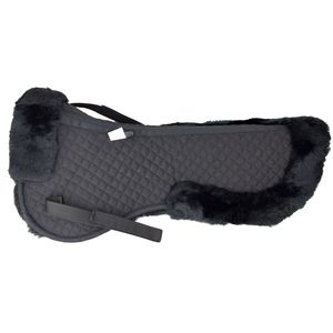 Lammfell Sattelkissen Sattelpad mit Fellrand hinten in beige, braun oder schwarz
