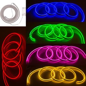 Neon Lichtschlauch 2m batteriebetrieben flexibel blau, gr�n, pink, gelb oder rot