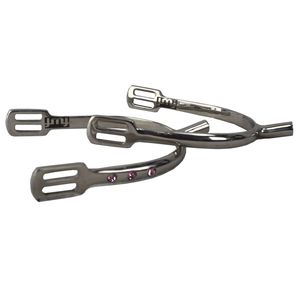 Sporen Diamond Edelstahl mit Strassverzierung 3 rosa Steinchen Gr. 20 od. 30 mm 