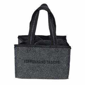 Filztasche Herren Handtasche Biertasche 6 F�cher anthrazit Filz Herrenhandtasche