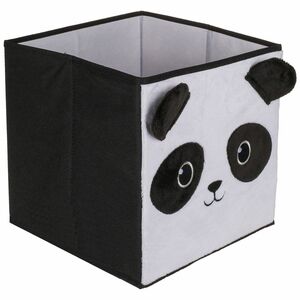 Aufbewahrungsbox Faltbox 27x27x28cm Panda Stoffkorb Polypropylen schwarz / wei